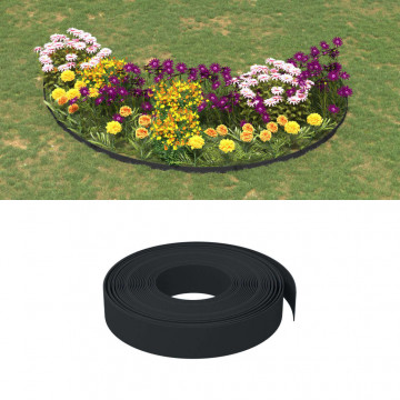 Borduri de grădină, 3 buc, negru, 10 m 10 cm, polietilenă - Img 1