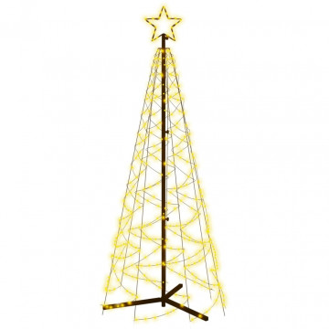 Brad de Crăciun conic, 200 LED-uri, alb cald, 70x180 cm - Img 2