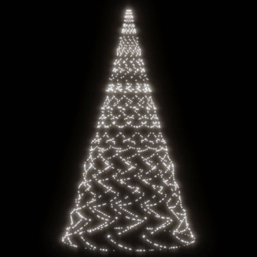 Brad de Crăciun pe catarg, 3000 LED-uri, alb rece, 800 cm - Img 4