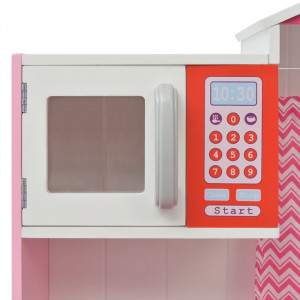 Bucătărie de jucărie din lemn 82 x 30 x 100 cm, roz și alb - Img 4