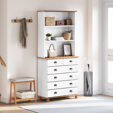 Bufet “ASKIM” alb 91x40x199.5 cm lemn masiv de pin, Bufet 'ASKIM'alb 91x30x104 cm lemn masiv de pin, Bufet cu sertare 'ASKIM'alb 91x40x95.5 cm lemn masiv de pin - Img 4