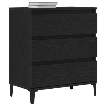 Bufet Negru Stejar 60x35x70 cm Lemn prelucrat - Img 3