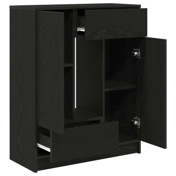 Bufetă cu sertare și uși Stejar negru 73x31x90 cm - Img 8