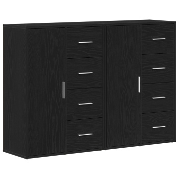 Bufete 2 buc Negru Stejar 60x31x84 cm Lemn Ingineresc - Img 2