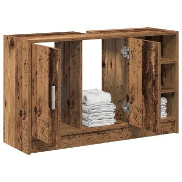 Cabinet chiuvetă Lemn vechi 90x29x55 cm Lemn prelucrat - Img 3