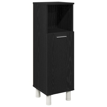 Cabinet de baie Negru Stejar 30x30x95 cm, din lemn prelucrat - Img 2