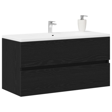 Cabinet de chiuvetă Stejar negru 90x38,5x45 cm Lemn prelucrat - Img 3