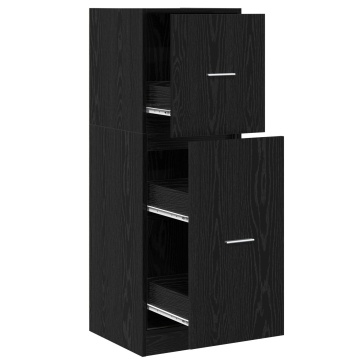 Cabinet de farmacist Negru Stejar 40x41x118 cm Lemn îmbinat - Img 3