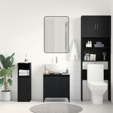 Cabinet lavoar Stejar Negru 58x33x60 cm Lemn prelucrat - Img 4