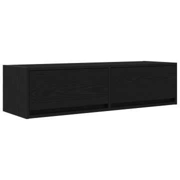 Cabinet TV Negru Stejar 100x31x25,5 cm Lemn prelucrat - Img 2