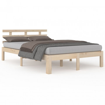 Cadru de pat, 120x200 cm, lemn masiv de pin - Img 2