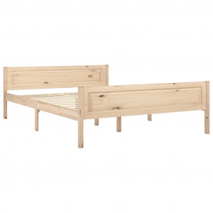 Cadru de pat, 140x200 cm, lemn de pin masiv - Img 2
