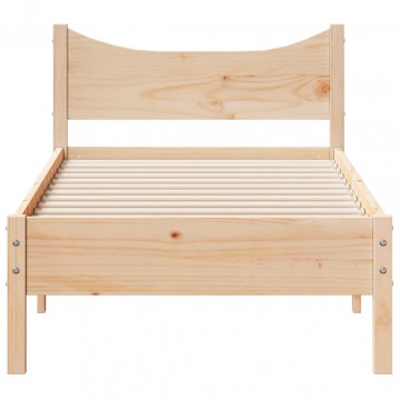 Cadru de pat, 75x190 cm, lemn masiv de pin - Img 4