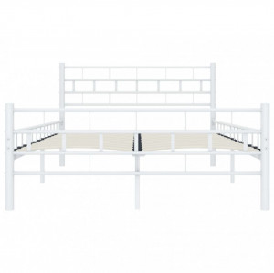 Cadru de pat, alb, 120 x 200 cm, metal - Img 4