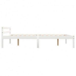 Cadru de pat, alb, 140 x 200 cm, lemn masiv de pin - Img 4