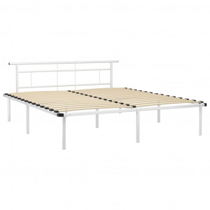 Cadru de pat, alb, 180 x 200 cm, metal - Img 2