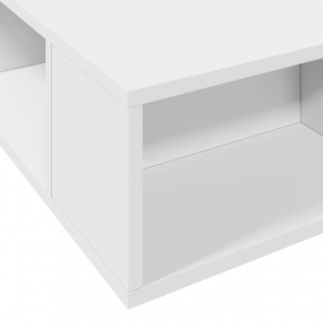 Cadru de pat alb 180x200 cm din lemn prelucrat - Img 6