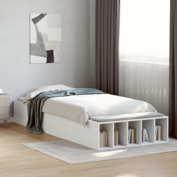 Cadru de pat, alb, 90x190 cm, lemn prelucrat - Img 3