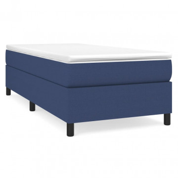 Cadru de pat box spring, albastru, 90x200 cm, textil - Img 2