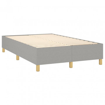 Cadru de pat box spring, gri deschis, 120x200 cm, textil - Img 4
