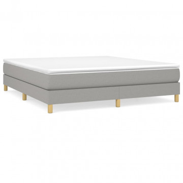Cadru de pat box spring, gri deschis, 180x200 cm, textil - Img 2