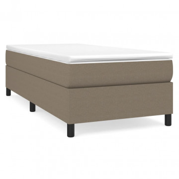 Cadru de pat box spring, gri taupe, 100x200 cm, textil - Img 2