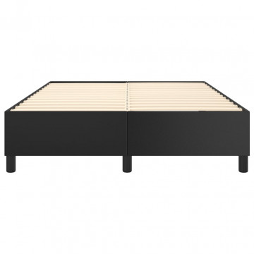 Cadru de pat box spring, negru, 140x190 cm, piele ecologică - Img 8