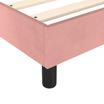 Cadru de pat box spring, roz, 140x200 cm, catifea - Img 6