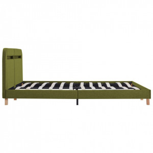 Cadru de pat cu LED-uri, verde, 180 x 200 cm, material textil - Img 5