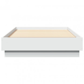 Cadru de pat cu lumini LED, alb, 90x190 cm - Img 5
