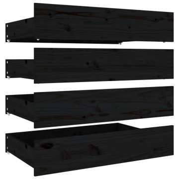 Cadru de pat cu sertare, negru, 140x190 cm - Img 6