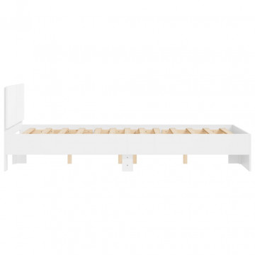 Cadru de pat cu tăblie, alb, 135x190 cm - Img 5