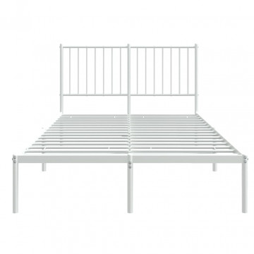 Cadru de pat cu tăblie, alb, 196x126x90,5 cm, oțel - Img 8