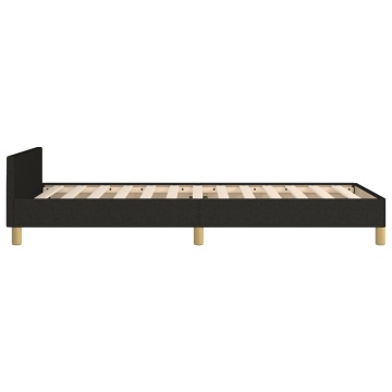 Cadru de pat cu tăblie, negru, 90x190 cm, textil - Img 6