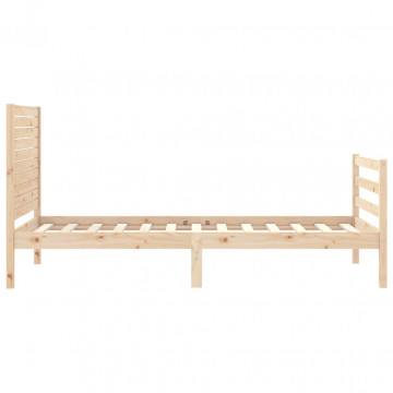 Cadru de pat cu tăblie single mic, lemn masiv - Img 6