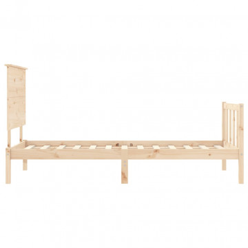 Cadru de pat cu tăblie single mic, lemn masiv - Img 6