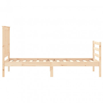 Cadru de pat cu tăblie single mic, lemn masiv - Img 5