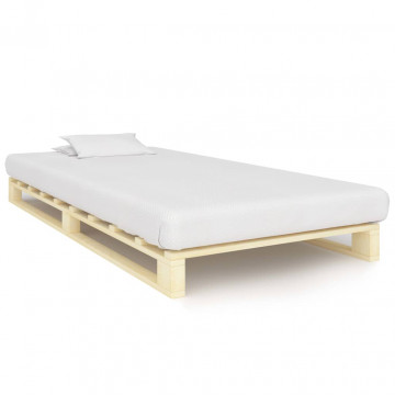 Cadru de pat din paleți, 100 x 200 cm, lemn masiv de pin - Img 1