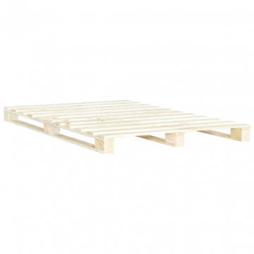 Cadru de pat din paleți, 140 x 200 cm, lemn masiv de pin - Img 2