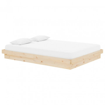 Cadru de pat dublu 4FT6, 135x190 cm, lemn masiv - Img 3
