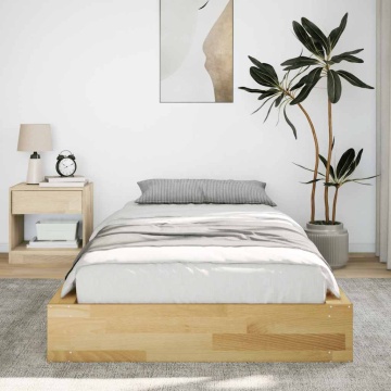 Cadru de pat fără saltea 90x190 cm din lemn masiv de stejar - Img 4