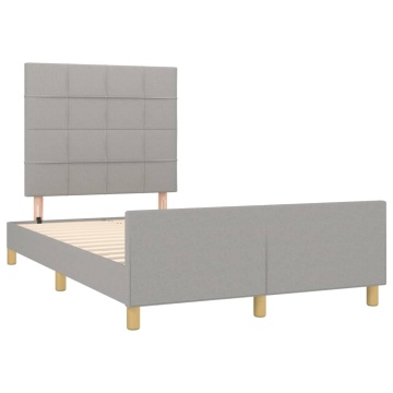 Cadru de pat fără saltea, gri deschis, 120x200 cm, textil - Img 4