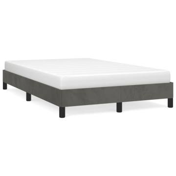 Cadru de pat fără saltea Gri închis 120x190 cm catifea - Img 2