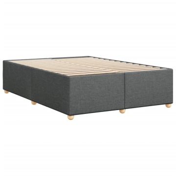Cadru de pat fără saltea, gri închis, 140x190 cm, textil - Img 5