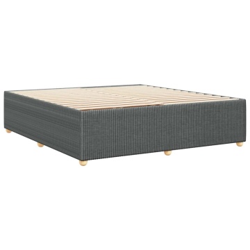 Cadru de pat fără saltea, gri închis, 180x200 cm, textil - Img 5