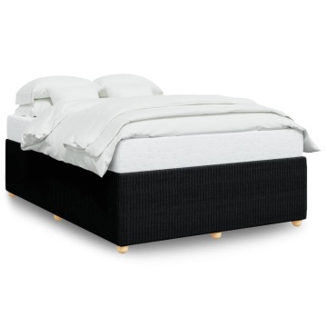 Cadru de pat fără saltea, negru, 140x190 cm, textil - Img 2