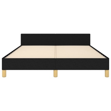 Cadru de pat fără saltea, negru, 140x190 cm, textil - Img 5