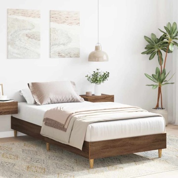 Cadru de pat fără saltea Stejar maro 90x190 cm lemn prelucrat - Img 3