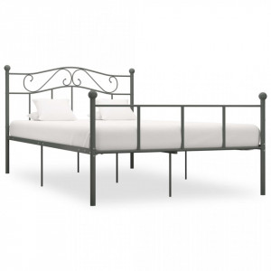 Cadru de pat, gri, 140 x 200 cm, metal - Img 1