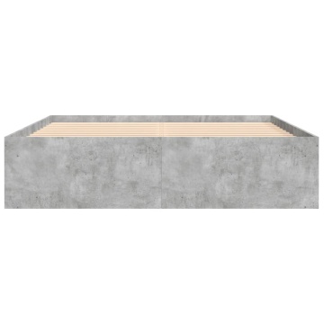 Cadru de pat, gri beton, 140x200 cm - Img 5